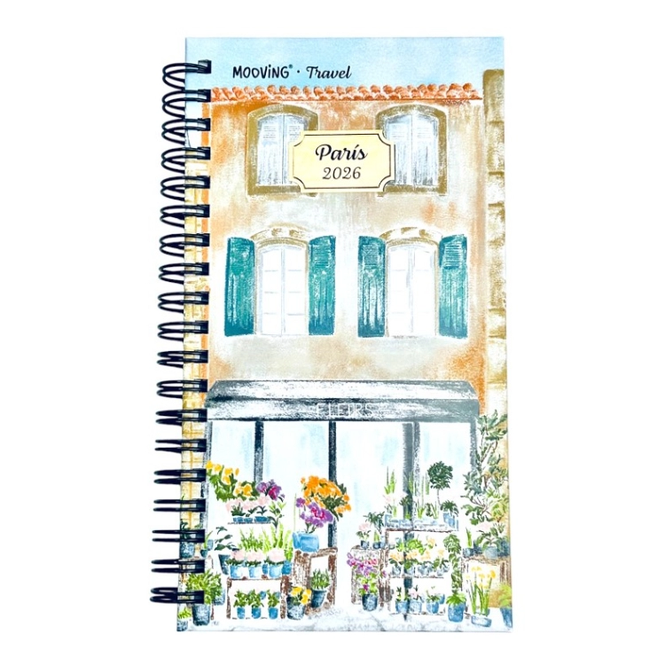 Agenda Mooving 2026 Pocket Travel Paris con Espiral Semana a la Vista Art.1409105